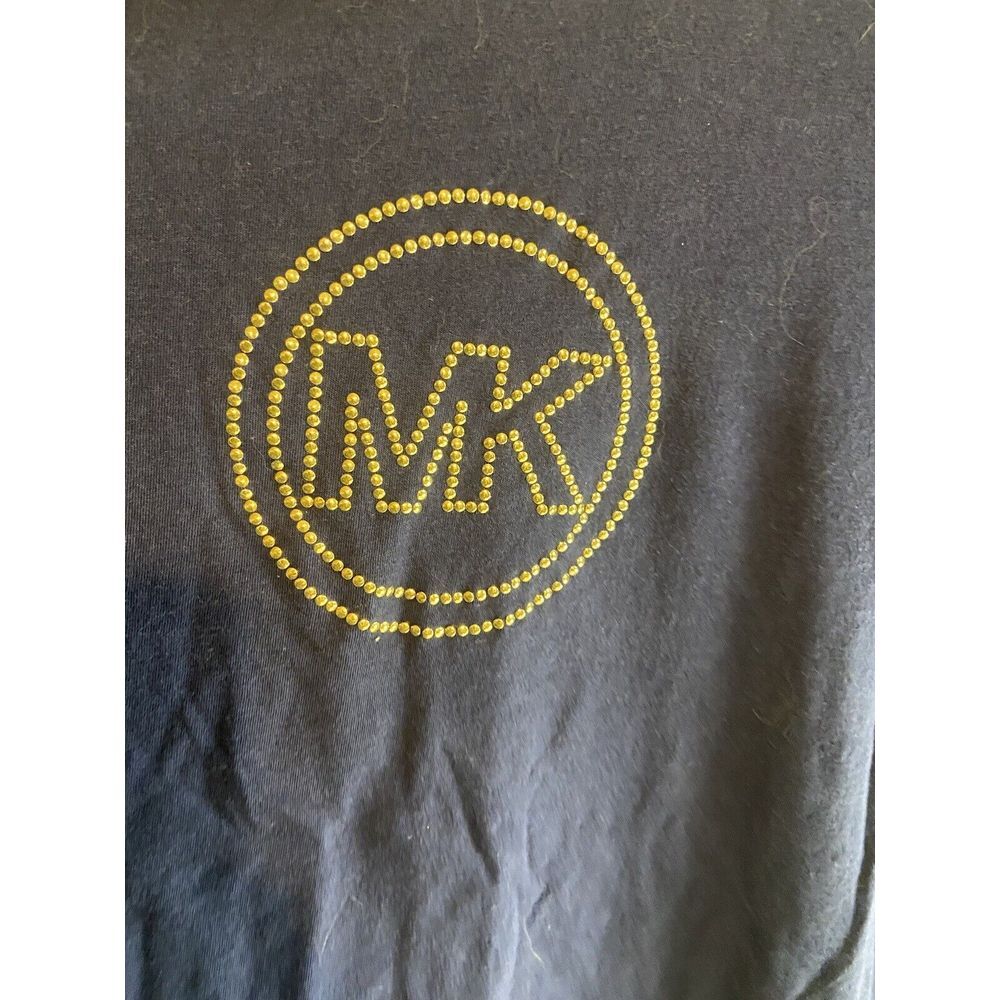Women's Michael Kors Navy Short Sleeve Shirt With Gold‎ Emb- Size Med